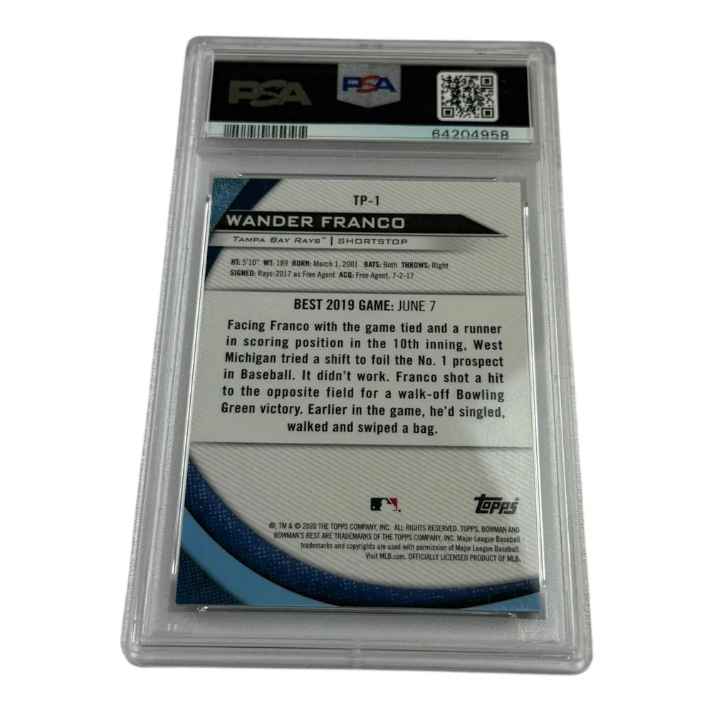 2020 Bowman's Best Wander Franco Purple Refractor /250 PSA 10 Gem Mint TP-1